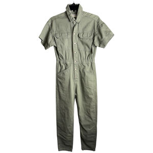 NWT Free People Washed Army Green One Piece Jumpsuit Women's Size Small‎